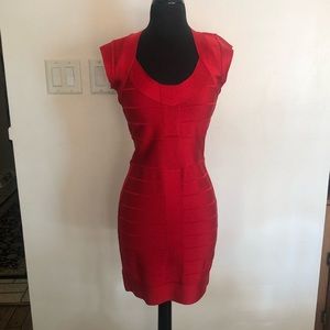 French Connection red bandage dress sz 8